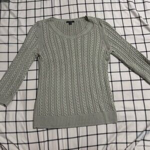 Brooks Brothers BRAND NEW Women's 100% Silk Cable Knit Sweater - Light Green L